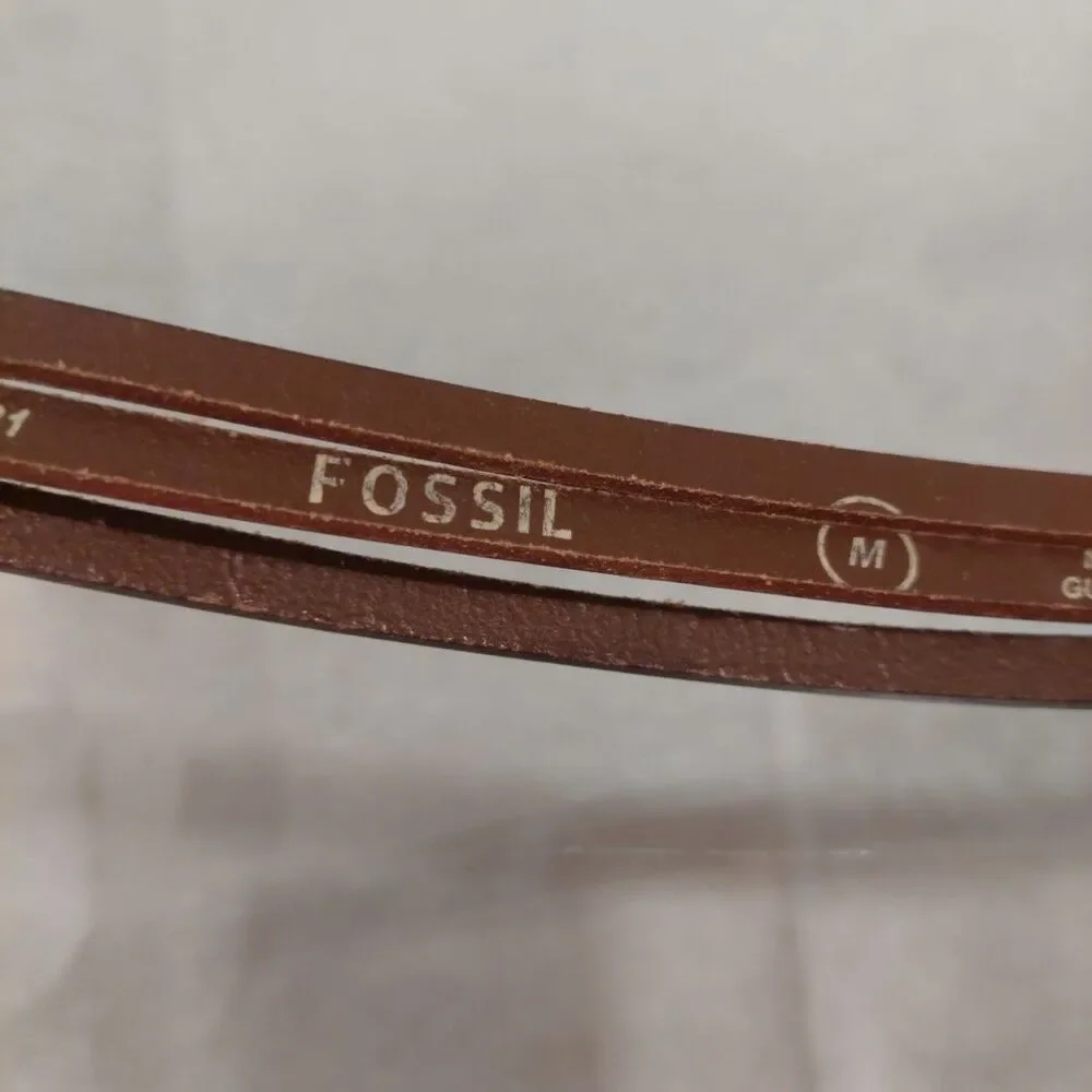 Fossil Brown Split Leather Belt Size Medium Fits 31-37